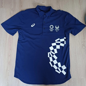 (L) 아식스 로고 트레이닝 pk 셔츠 도쿄 올림픽 한정판 네이비 새상품