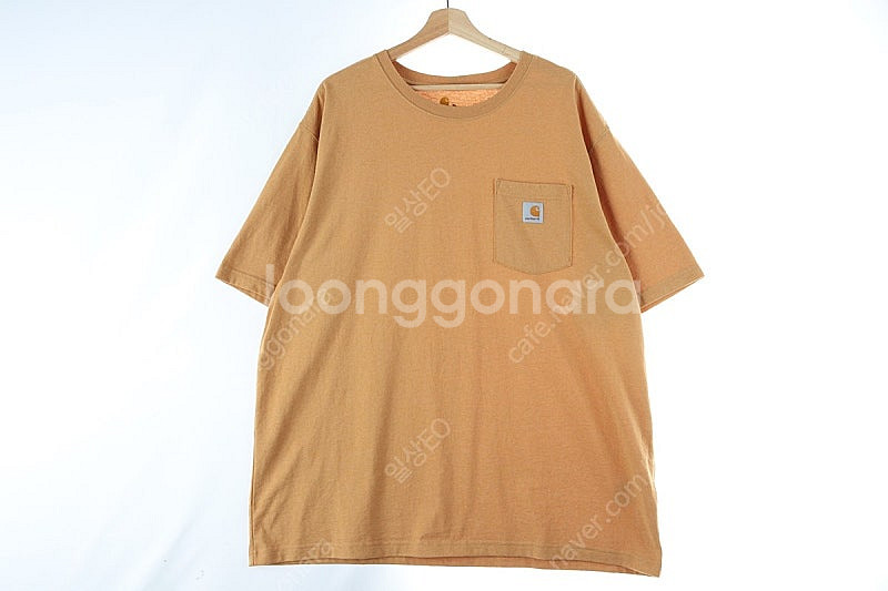 (XL) 칼하트 반팔 티셔츠 카멜 무지 아메카지 박시핏--1