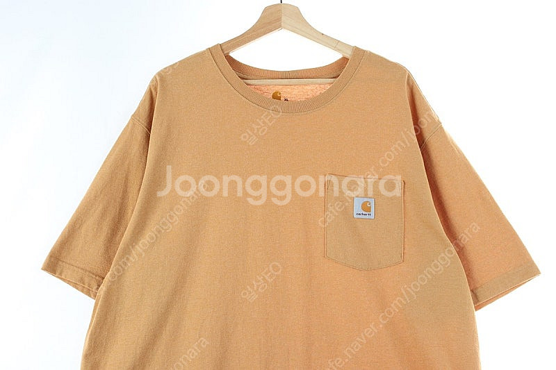 (XL) 칼하트 반팔 티셔츠 카멜 무지 아메카지 박시핏--2
