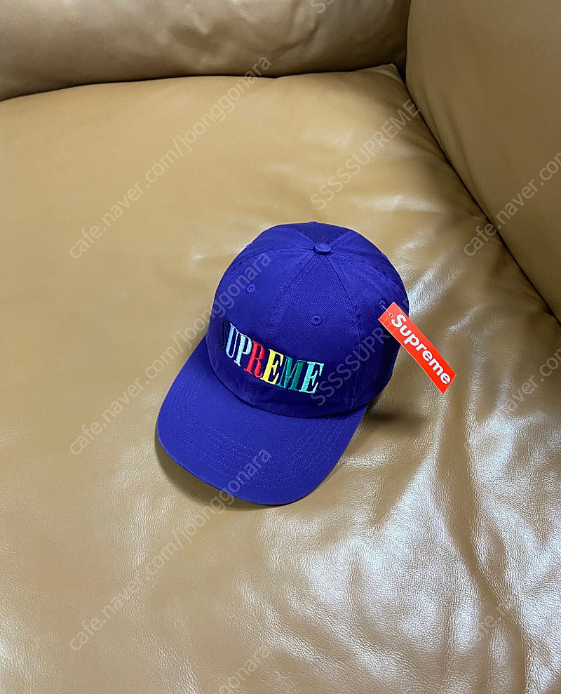 Supreme 슈프림 퍼플 6패널 볼캡 모자 (Multi Logo Washed Purple)