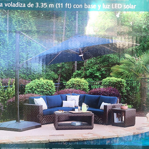 새상품) 코스트코 앳레저 LED 캔틸레버 우산 지름 3.35M 블루색상 판매 / 부산 직거래 가능