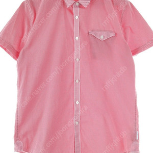 (XL) 캘빈클라인 반팔셔츠 남방 핑크 면 무지 솔리드 한정판