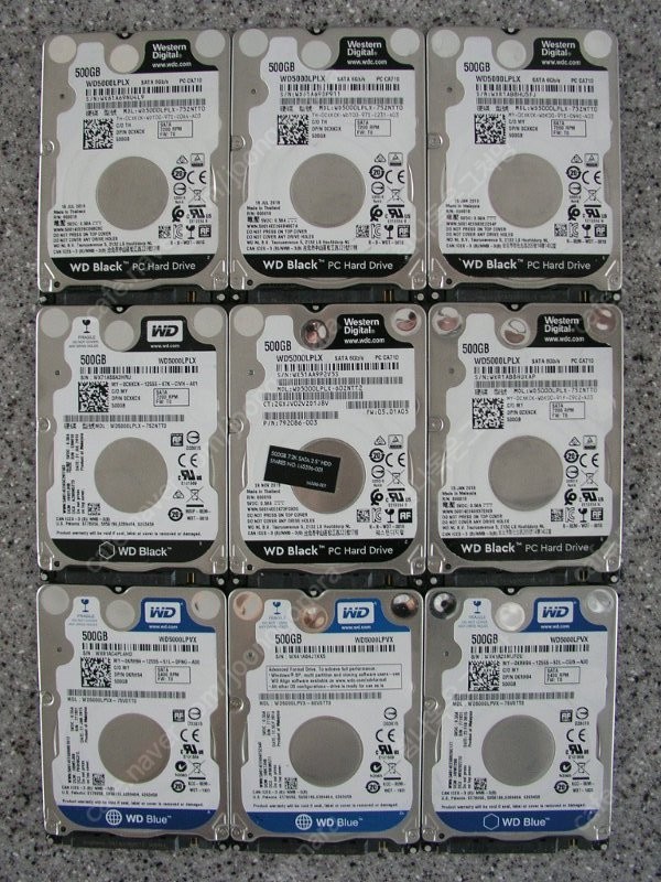 WD 2.5" 500GB HDD 9개 일괄 WD5000LPLX WD5000LPVX