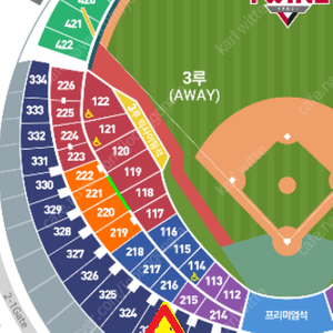 잠실야구장 7월 9일 LG KIA 3루 3루 블루석 테이블석 바로옆 216블럭