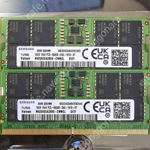 삼성 노트북 메모리 램 DDR5 5600 16g x 2 32기가 팝니다.