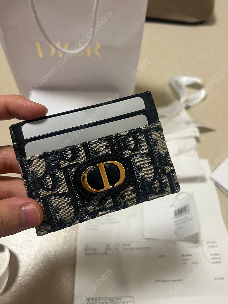[백화점 정품] 디올 Dior 오블리크 몽테인 골드 카드지갑