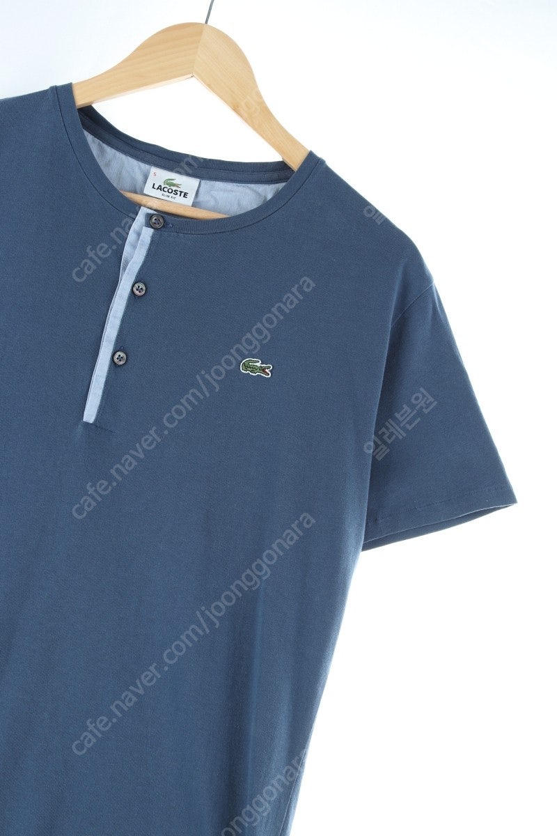 (XL) 라코스테 반팔 티셔츠 블루 면 아메카지 올드스쿨