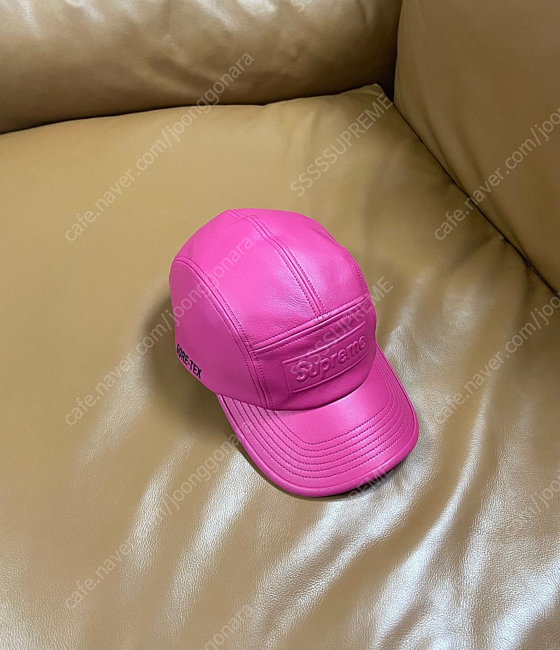 Supreme 슈프림 고어텍스 레더 핑크 캠프캡 모자 (Gore Tex Leather Pink)