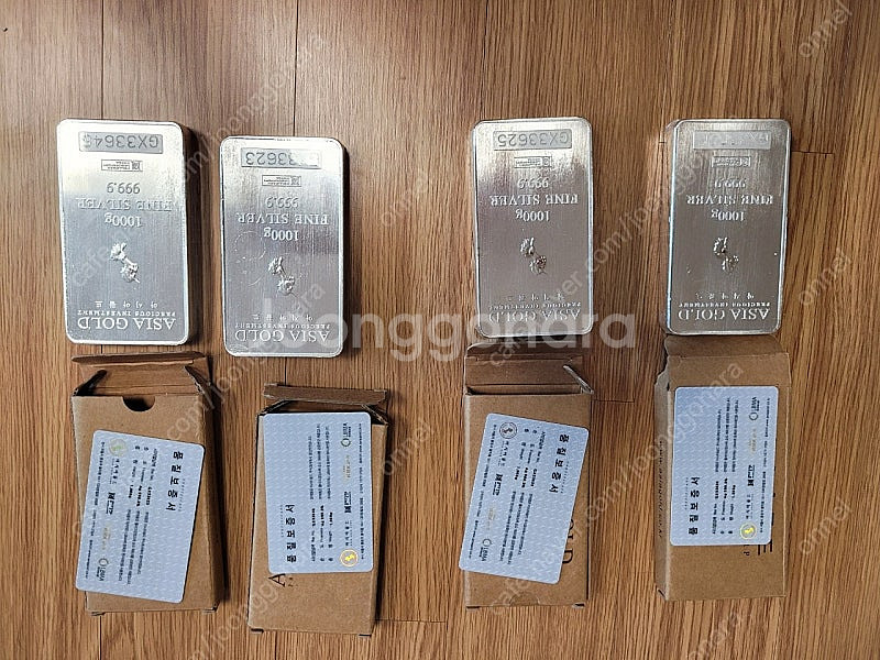 아시아 골드 실버바(1kg) 판매합니다. 4개 서울.--0