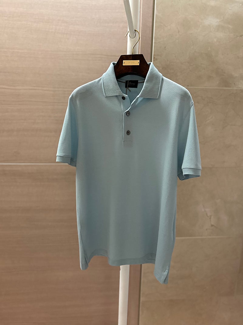 브리오니 폴로 셔츠 새상품 Brioni cotton pique polo shirt blue 정품 에르메스 로로피아나 벨루티 키톤 톰포드 루이비통 브루넬로쿠치넬리 프라다 제냐