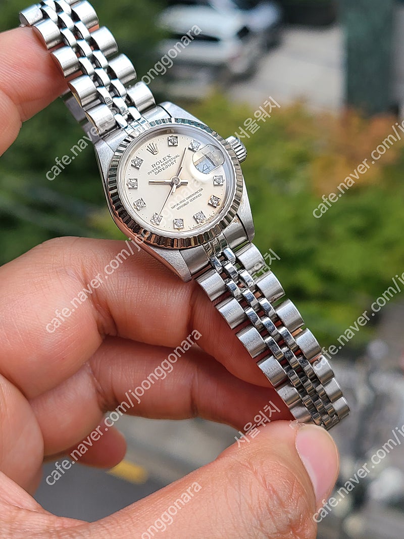 [정품] 롤렉스 여성용 데이저스트 실버 10P 다이아몬드 풀세트 (Rolex Women's Datejust Silver 10P Diamond)