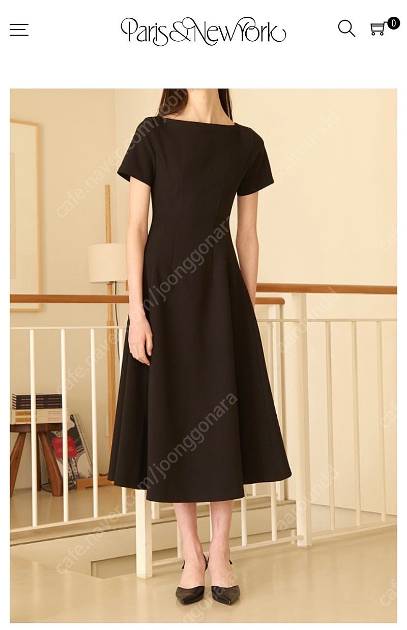 파리앤뉴욕 지젤 클래식 드레스 반소매 블랙 M