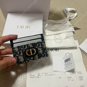 [백화점 정품] 디올 Dior 오블리크 몽테인 골드 카드지갑