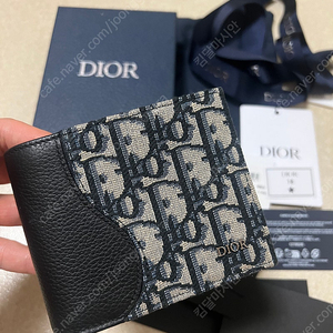[정품 새상품] 디올 Dior 오블리크 신품 투톤 남자 중/반지갑