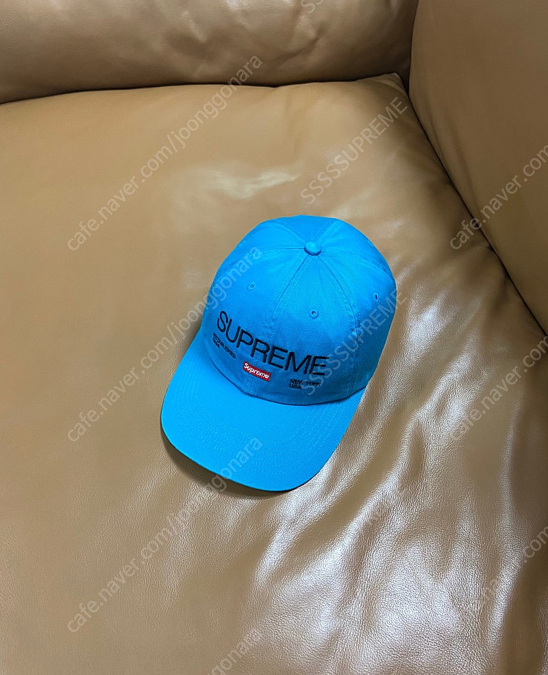 Supreme 슈프림 6패널 볼캡 모자 (Est1994 Washed Teal Blue)