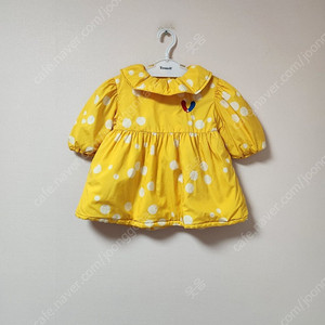 85사이즈(아동용) 베베드피노 노란색 도트무늬 겨울용 원피스