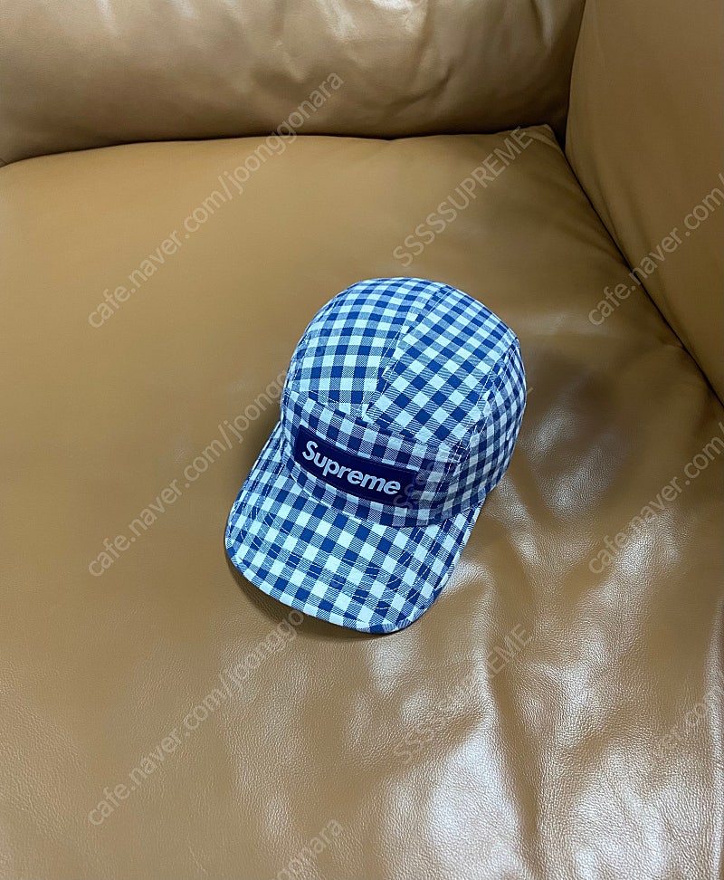 Supreme 슈프림 캠프캡 모자 (Gingham Check Navy)