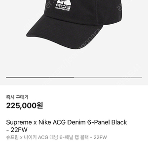 Supreme x Nike ACG Denim 6-Panel Black