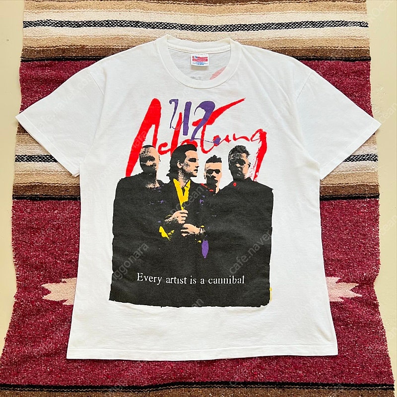 [L] 1992 U2 Zoo TV Tour T-Shirt, Single 유투 투어 빈티지 티셔츠 수소봉제 락 밴드 90년대 미국생산 미제 90s