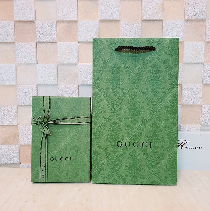 [백화점정품]구찌 쇼핑백+박스+리본 SET,구찌종이가방