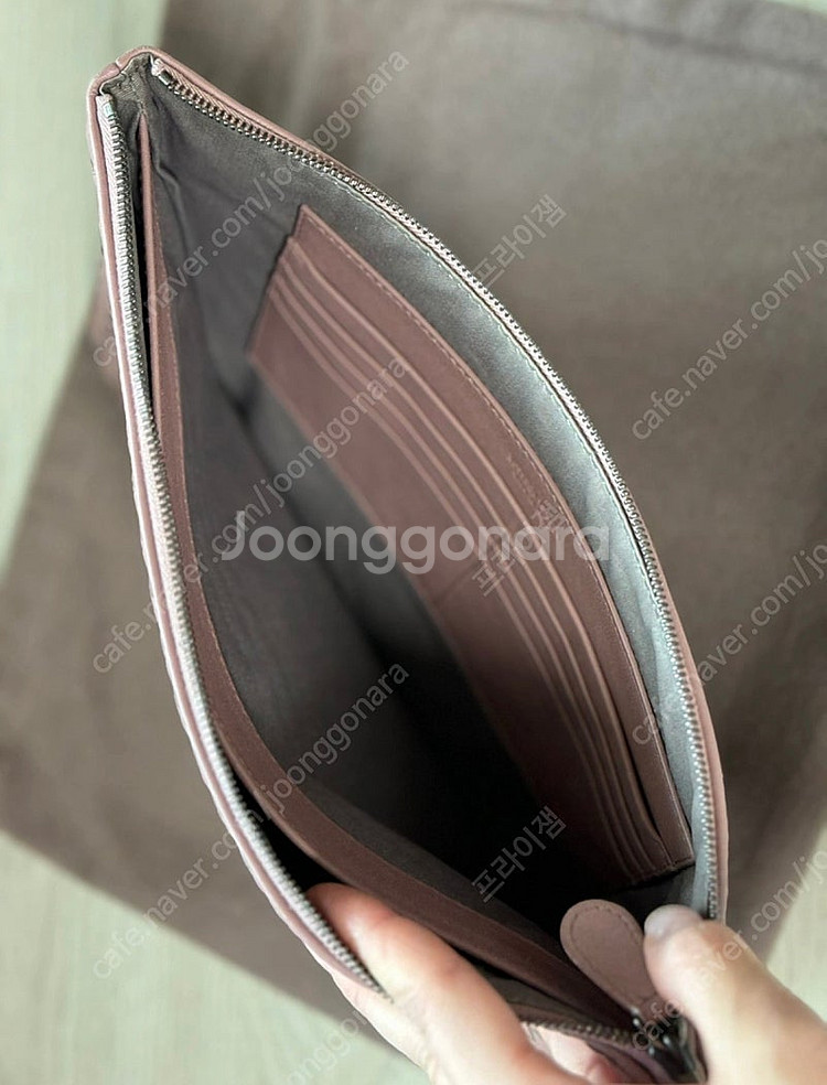 보테가베네타 로즈핑크 클러치--2