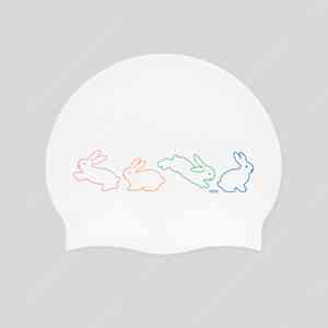 (반택포)키티버니포니 바운싱 버니즈 수모 새 상품 수영모자 토끼수모 실리콘수모