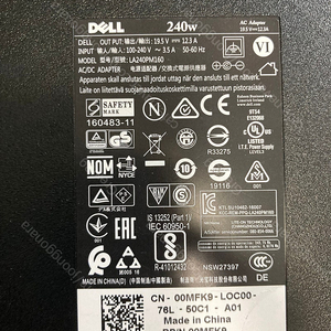 DELL 19.5V 12.31A 240W LA240PM160 정품 노트북 어댑터 충전기 케이블