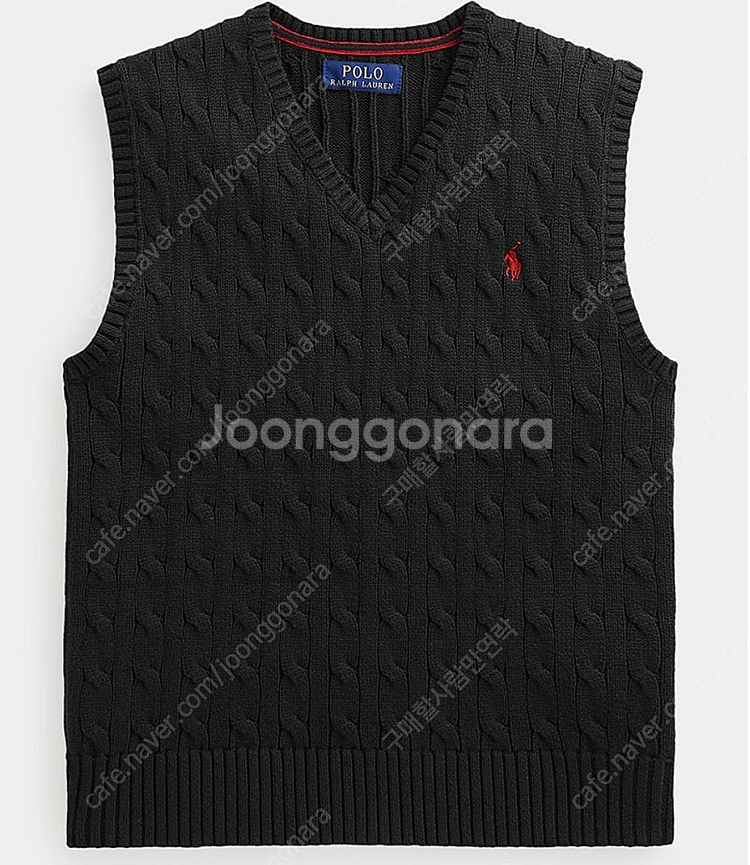 폴로 케이블 니트 베스트 보이즈 조끼 폴로랄프로렌 블랙...--0