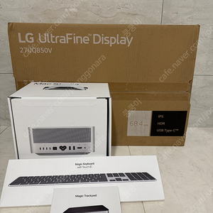 Mac studio, Magic keyboard, Magic trackpad, LG 모니터 27UQ850V