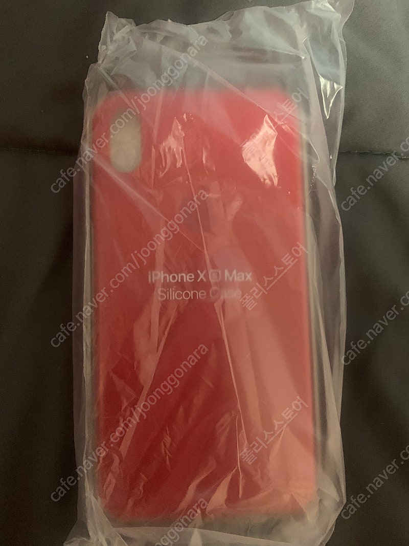(새상품) 정품 아이폰 xs max 실리콘 케이스 레드 미개봉
