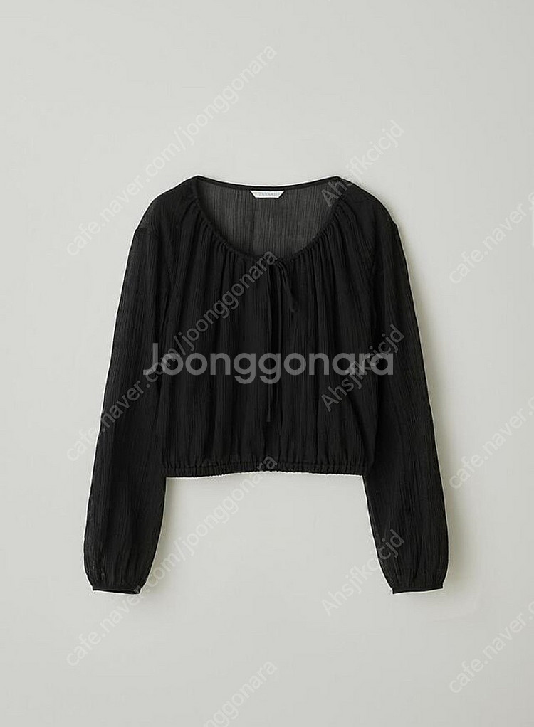 타낫 밴딩 크롭 블라우스--0