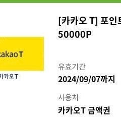 카카오T 포인트 이용권 50,00p