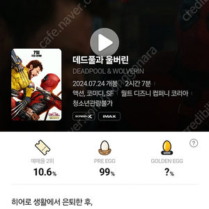 데드풀과 울버린 CGV 2D 일반관 예매권