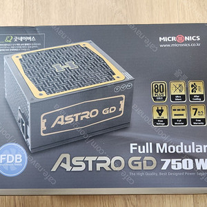 마이크로닉스 ASTRO GD 750W 80PLUS GOLD 파워 풀모듈러 리퍼 팝니다(as 26년5월까지)