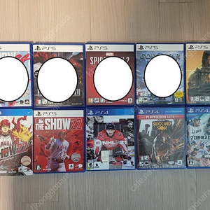 PS4 더쇼22, NHL21, 스피리츠2019, PS5 더쇼22, 데스스트랜딩 등등