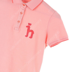W(S) 헤지스 반팔 카라 티셔츠 핑크 골프 면 슬림핏
