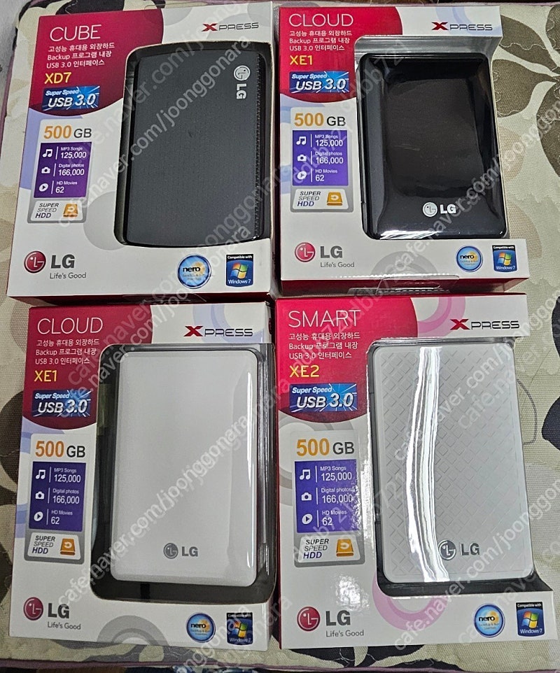 LG전자 외장하드 500GB (XE1/XE2) 미개봉 새제품 대량 판매합니다.