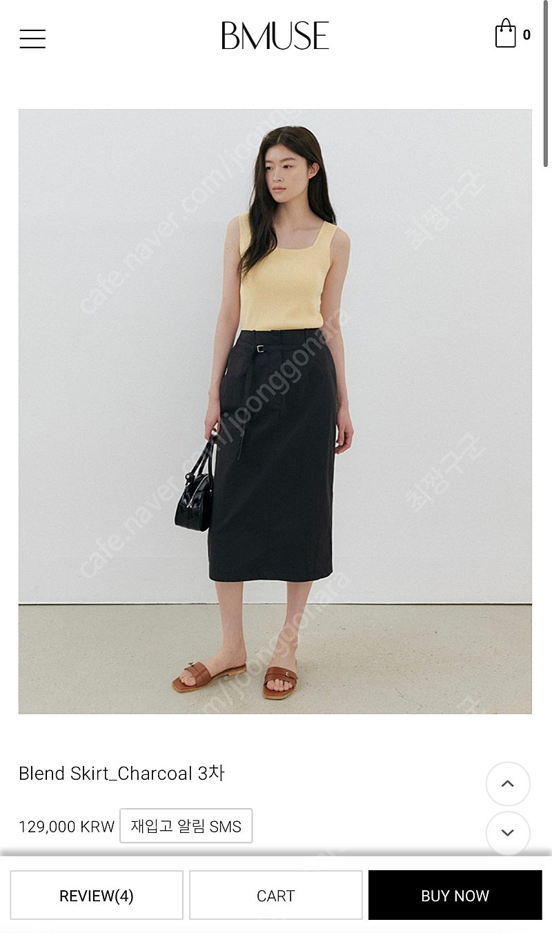 비뮤즈 블렌드스커트 차콜 Blend Skirt Charcoal s 새상품