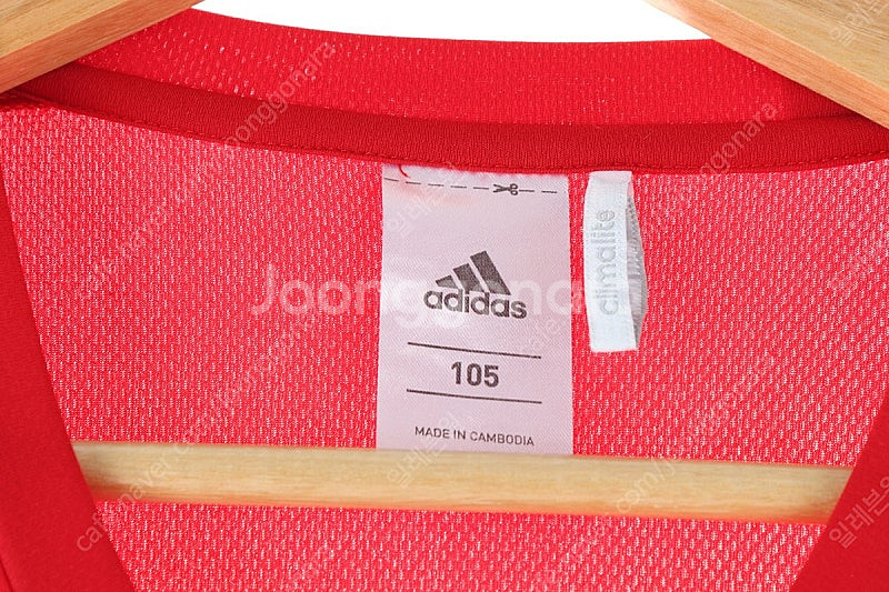 (XL) 아디다스 반팔 티셔츠 레드 기능성 삼색선 한정...--4