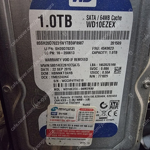 wd blue 3.5인치 1tb,1테라 pc 데스크탑용 판매합니다.