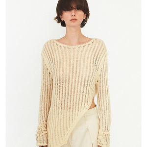 다이애그널 네팅 슬릿 니트 NETTING SLIT KNIT (ivory)