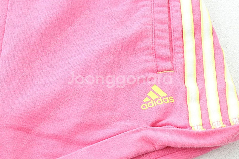 W(M) 아디다스 반바지 팬츠 핑크 밴딩 삼색선 한정판--4