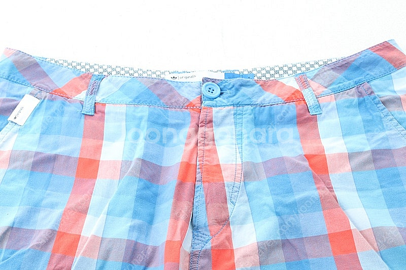 (XL) 아디다스 반바지 팬츠 블루 체크 면 아메카지 ...--2