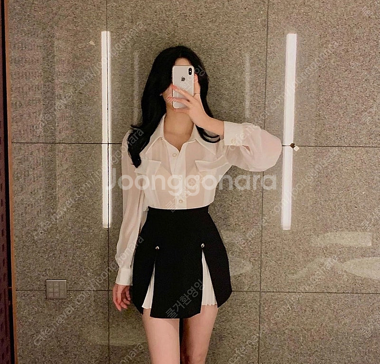 [수입의류]트임 플리츠 스커트--1