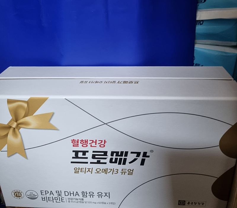 [미개봉] 종근당 혈행건강 프로메가 알티지 오메가3 듀얼 3개월 + 쇼핑백 세트