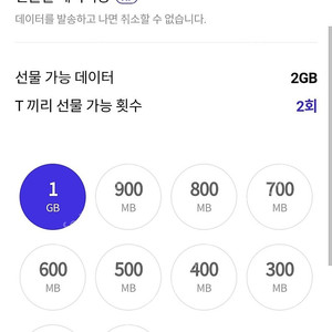 skt 데이터 2기가 팝니다