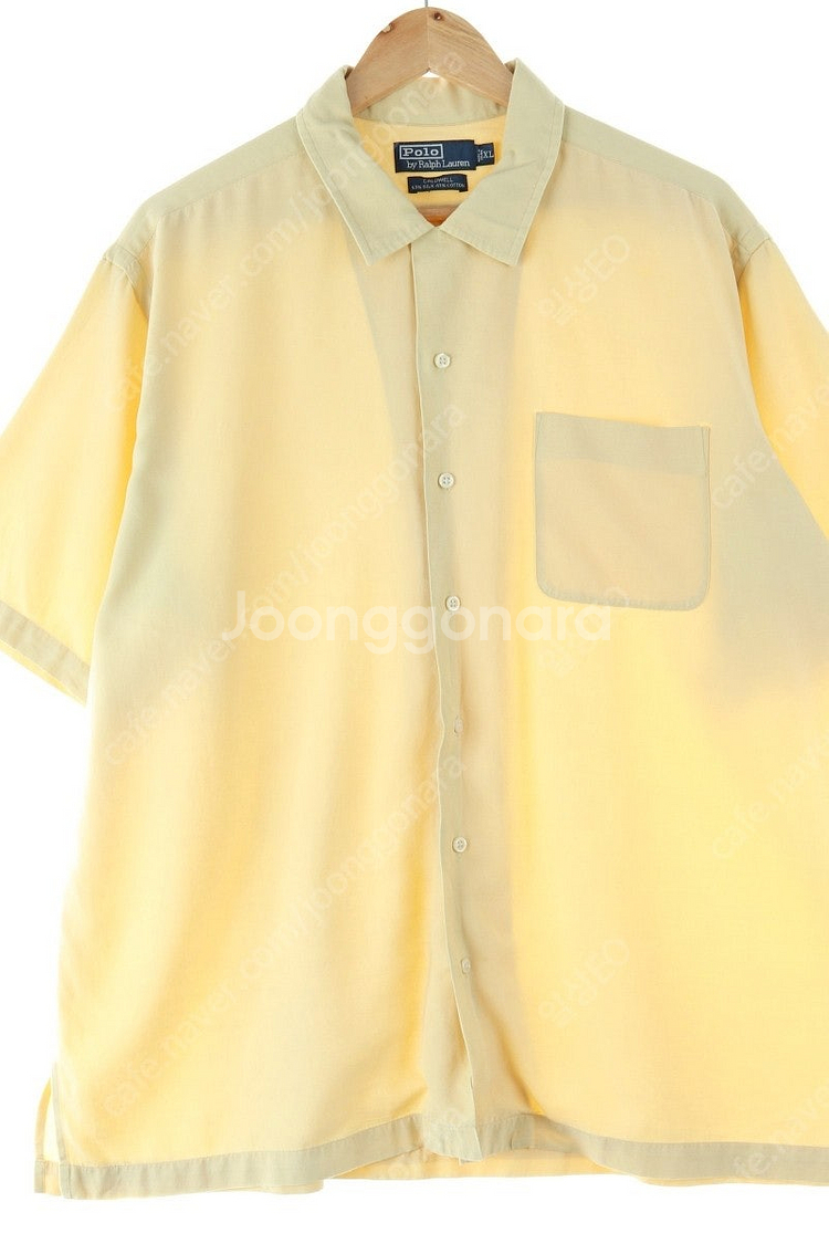 (XL-XXL) 폴로 랄프로렌 반팔셔츠 남방 연노랑 면...--0