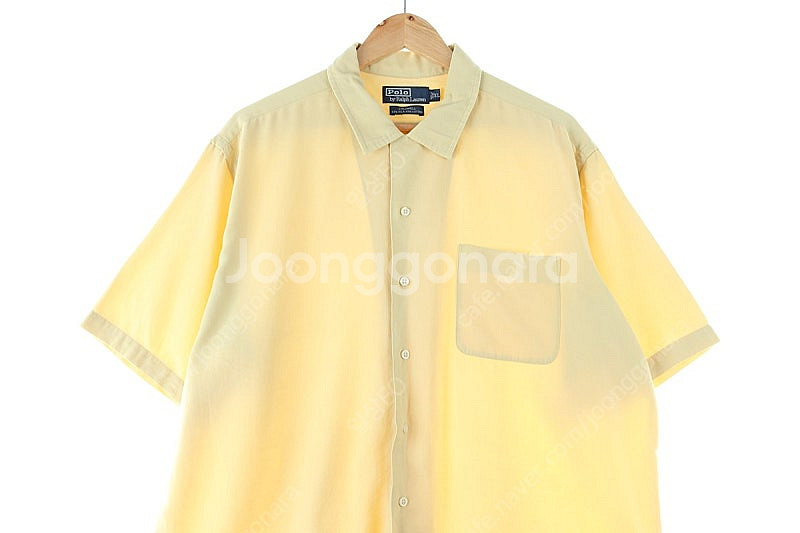 (XL-XXL) 폴로 랄프로렌 반팔셔츠 남방 연노랑 면...--1