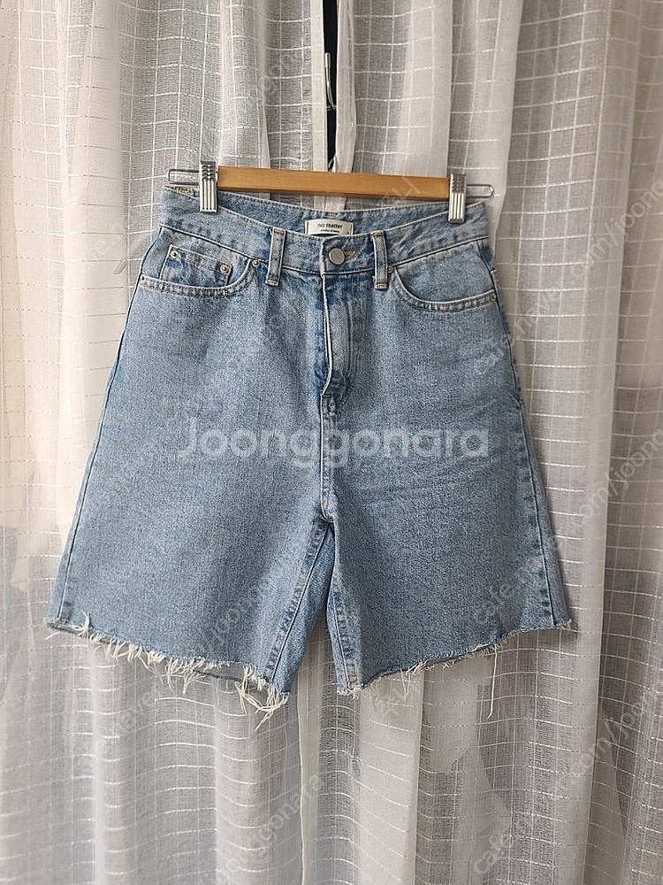 하프 데님 청 5부 반바지--0