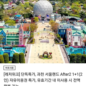 서울랜드 오후2시권 after2